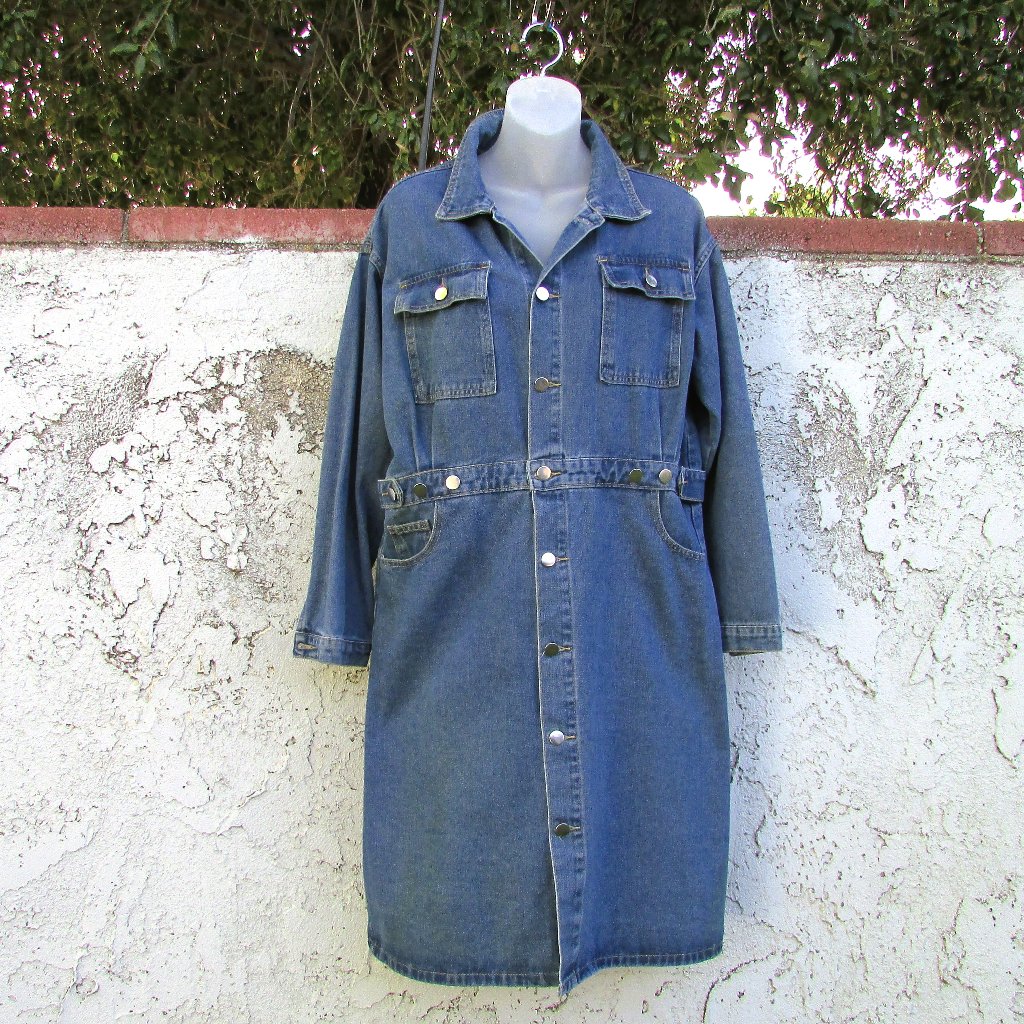 Dazy Denim Adjustable Waist Coat Dress L